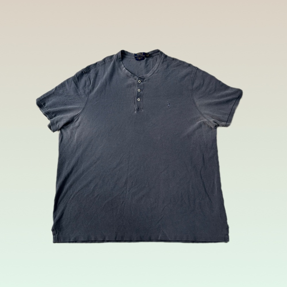 Polo Ralph Lauren Featherweight Mesh Henley Shirt Men’s XXL Blue Short Sleeve